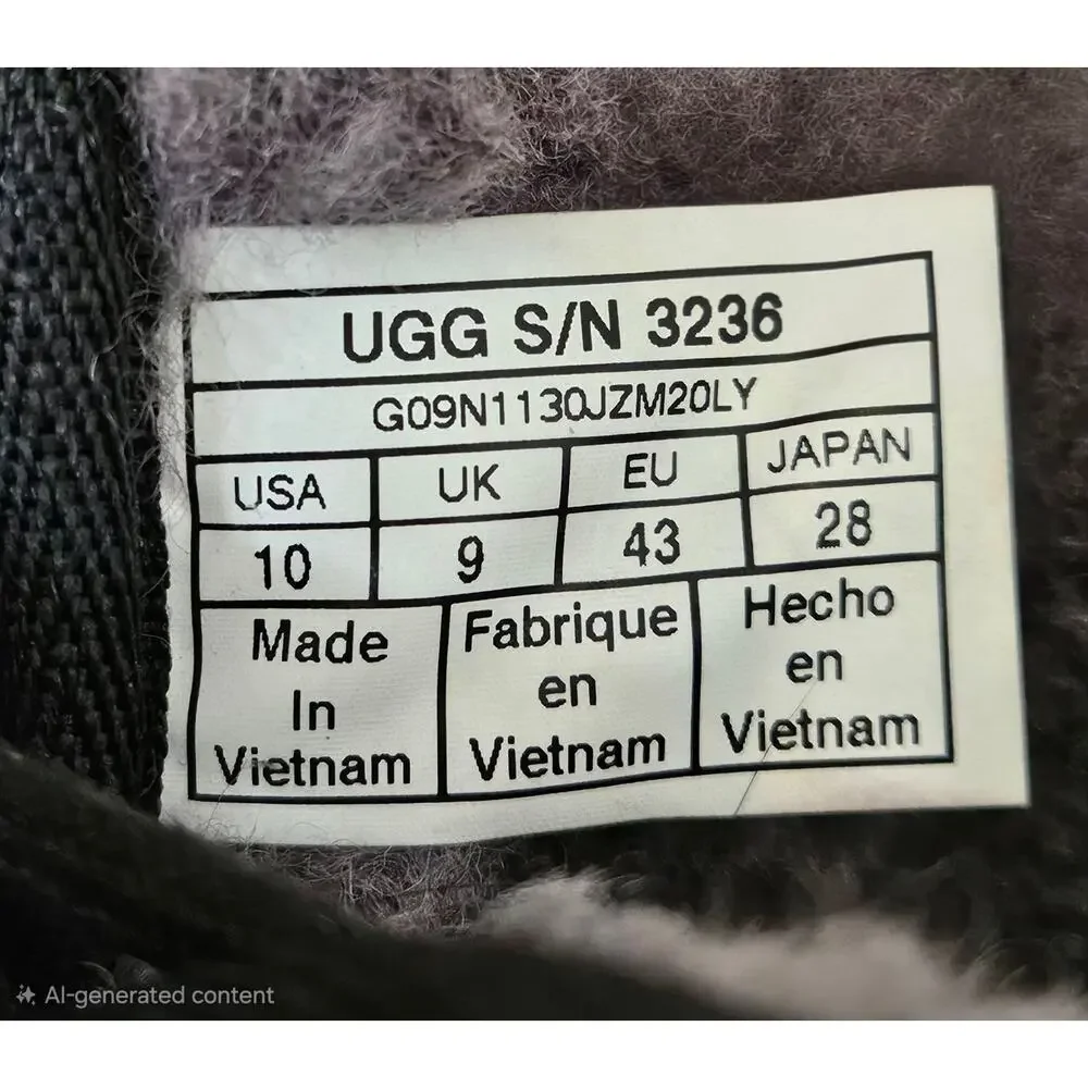 UGG Neumel Chukka Boots Men’s 10 Black Suede Shearling Lined 3236